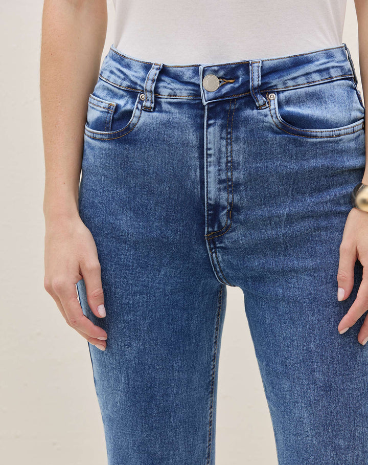 Rosabell | Jean Droit Cropped Fendu pour Femmes