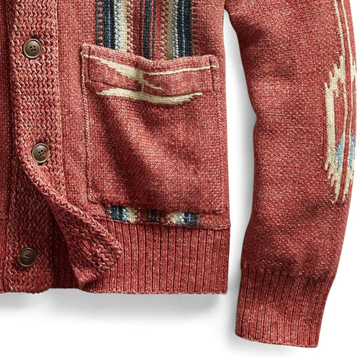 Edoardo | Veste en tricot jacquard style vintage pour hommes