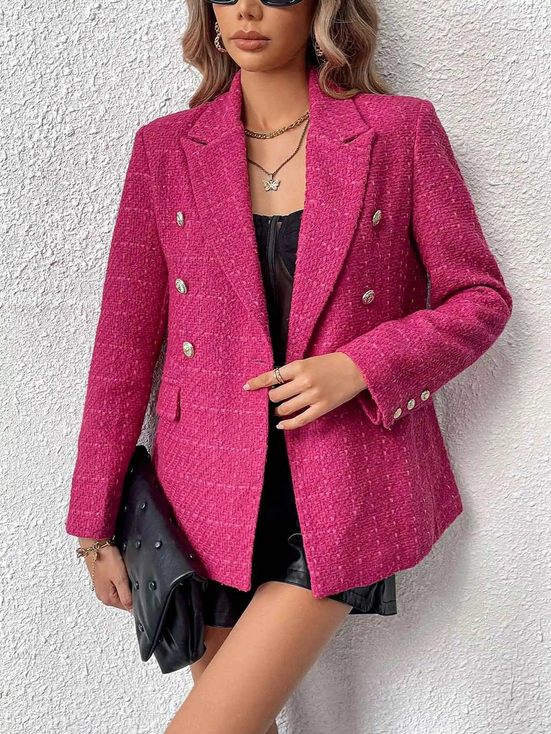 Mi-Gyeong | Blazer Texturé à Double Boutonnage pour Femmes