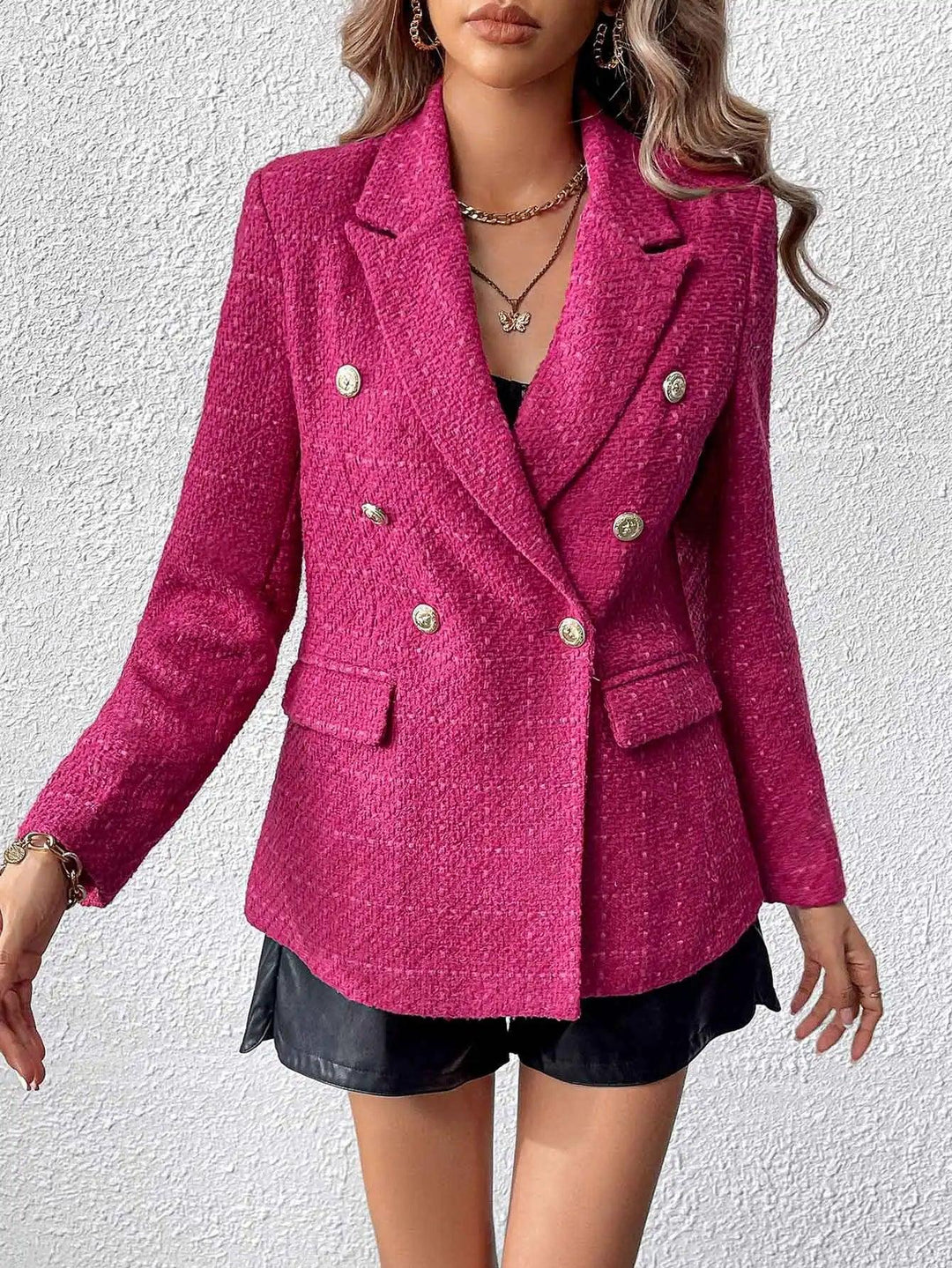 Mi-Gyeong | Blazer Texturé à Double Boutonnage pour Femmes