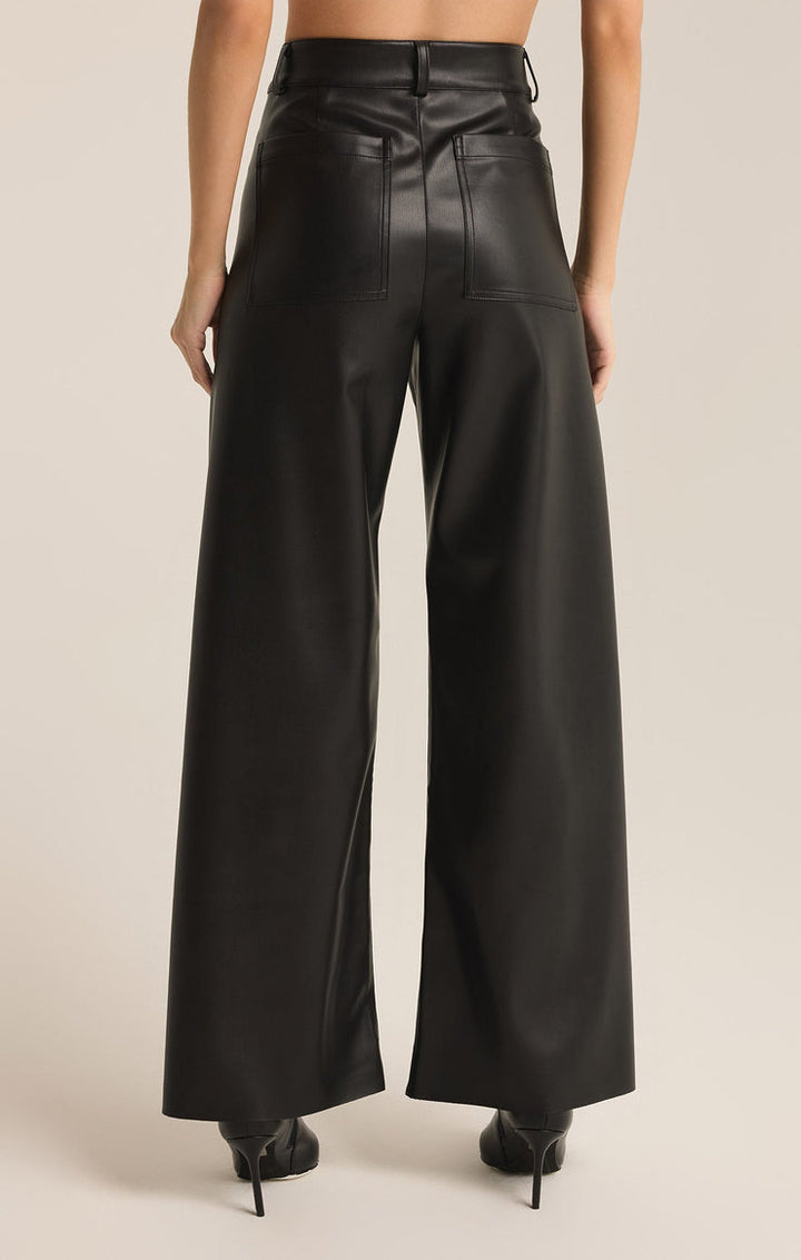 Feliciana | Pantalon en similicuir noir pour femmes