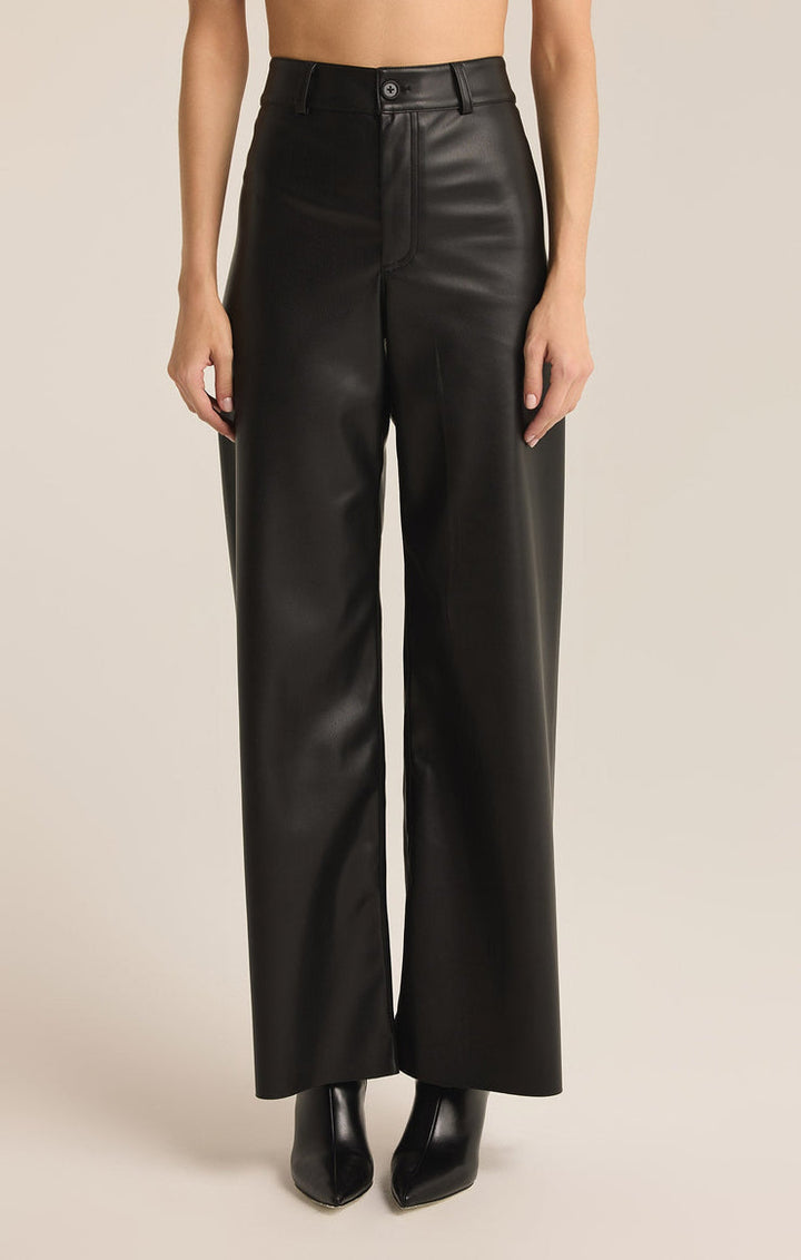 Feliciana | Pantalon en similicuir noir pour femmes