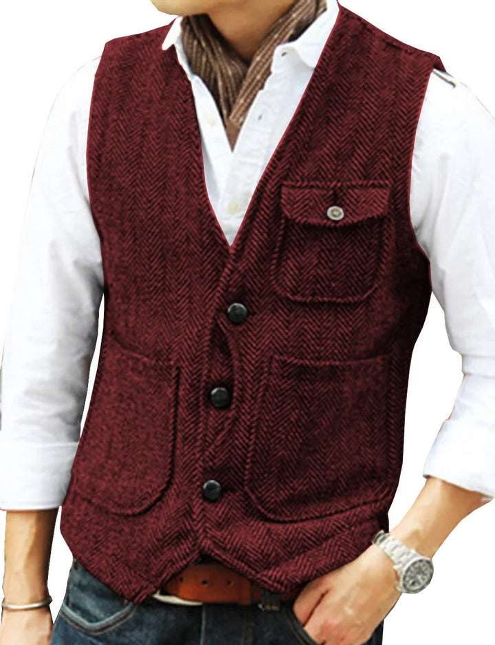 Timoleon | Gilet sans manches vintage en tweed pour hommes