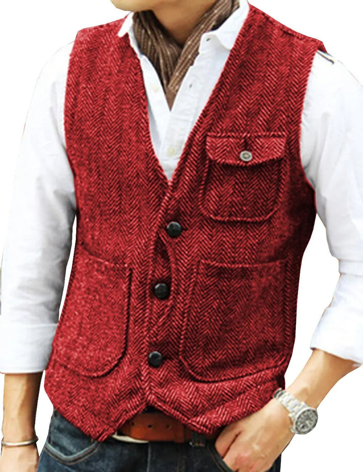 Timoleon | Gilet sans manches vintage en tweed pour hommes