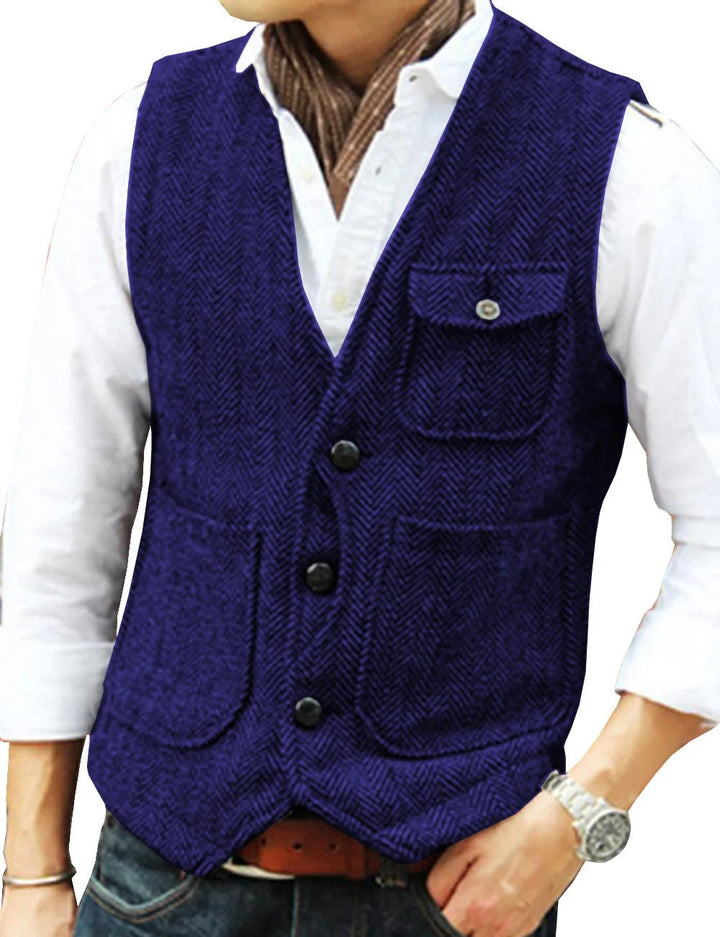 Timoleon | Gilet sans manches vintage en tweed pour hommes